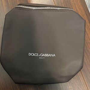 New Dolce & Gabbana Beauty Black Travel Pouch 2 zippers
